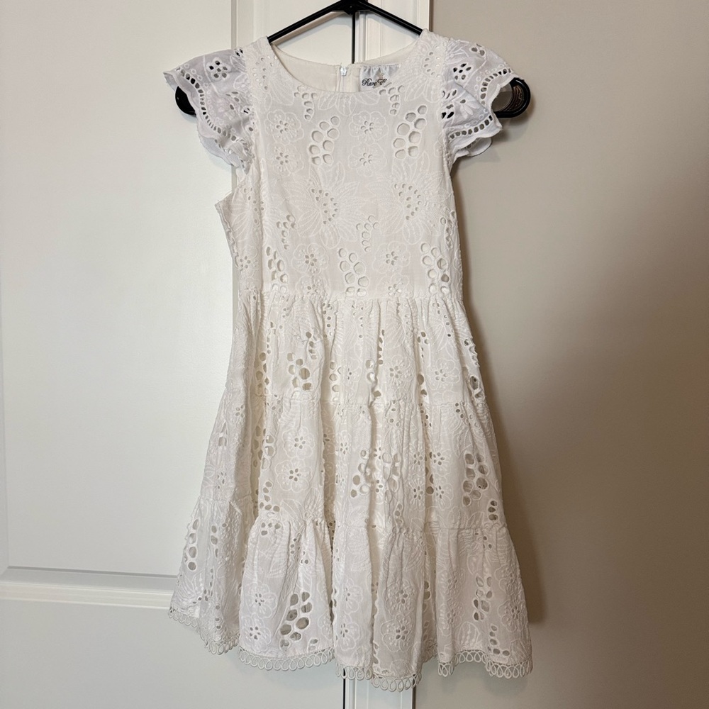 Rare Editions White Eyelet Kids Dress